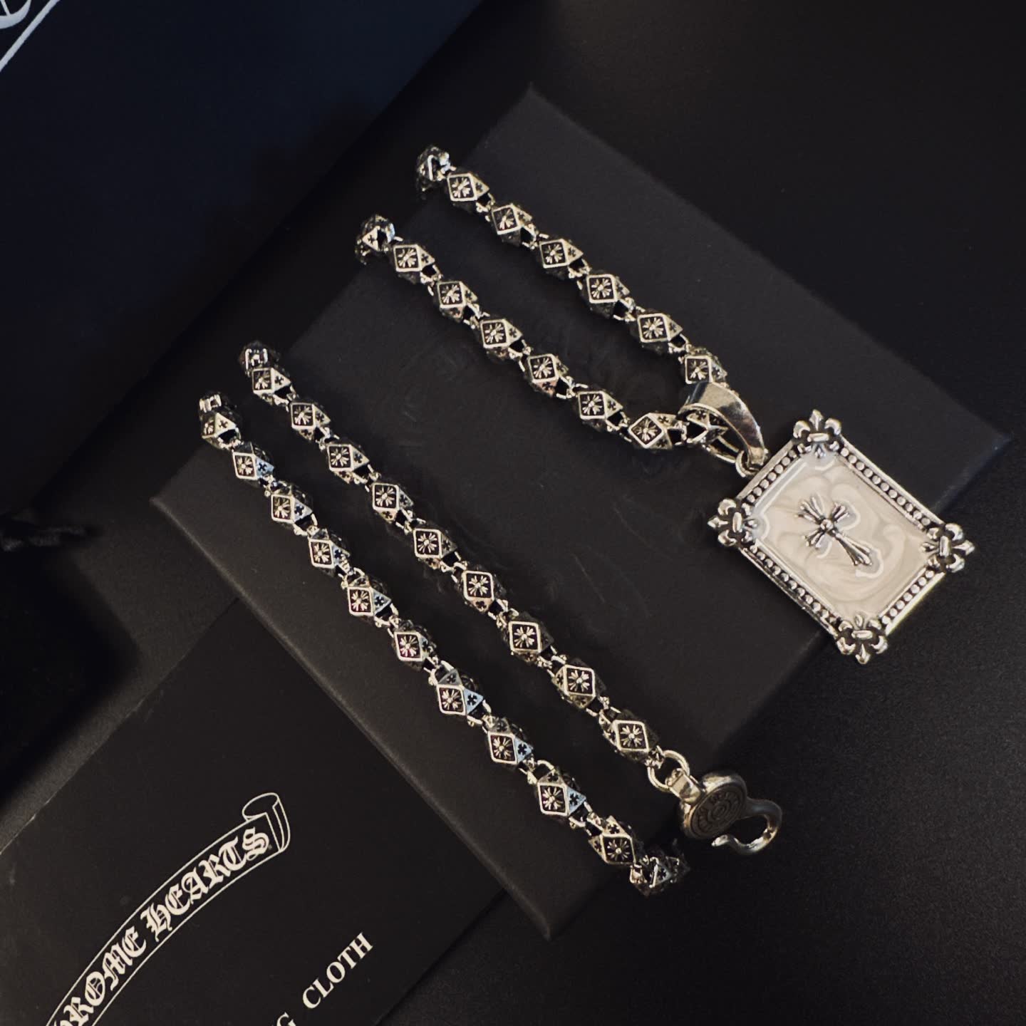 Chrome Hearts Rome Hearts Silver Cross Pendant Necklace